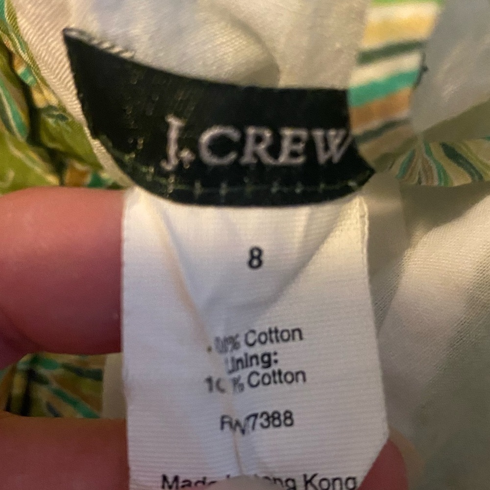 J.Crew Fan print spaghetti strap dress size 8 - Picture 3 of 6